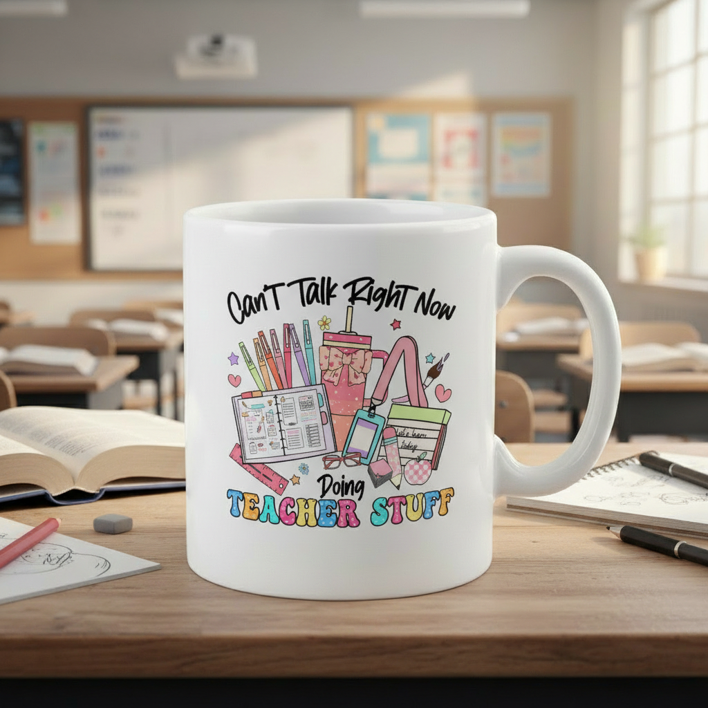 Can’t Talk Right Now Doing Teacher Stuff Mug, Funny Teacher Mug, Funny Teacher Gift