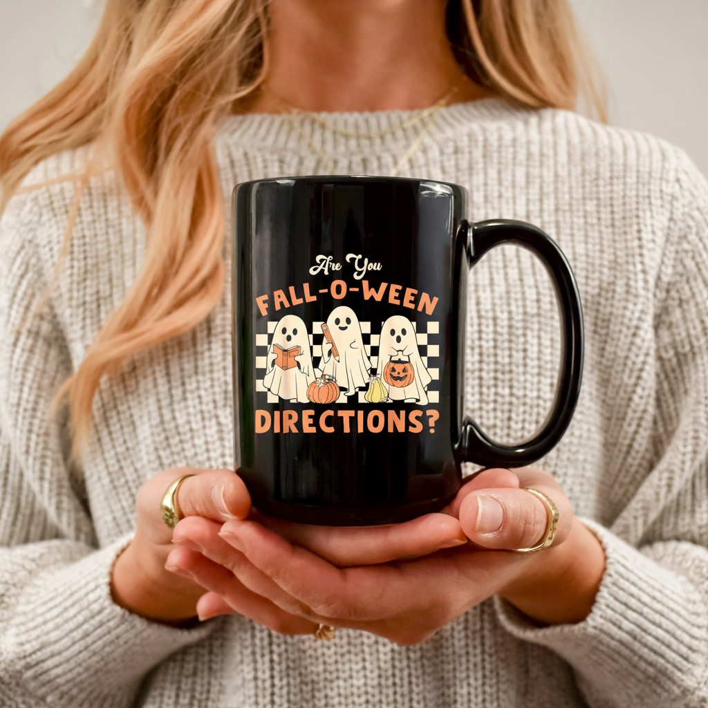 Are You Fall O Ween Directions Teacher Halloween Ghost Coffee Mug, Halloween Funny Teacher Mug