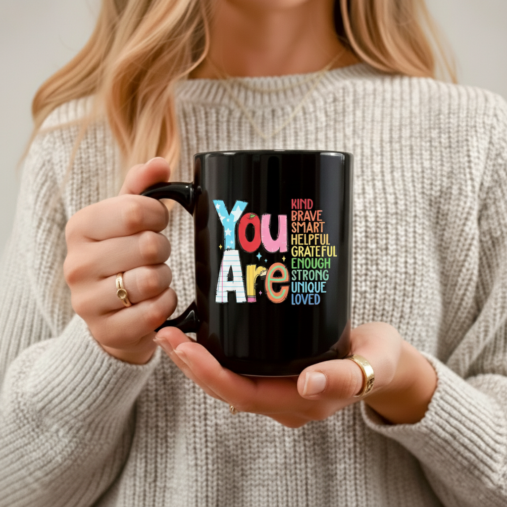 You Are Kind Brave Smart Mug, Back to school Teacher Mug, Teacher Gift Mug
