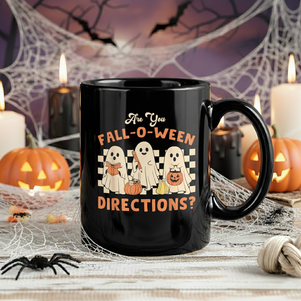 Are You Fall O Ween Directions Teacher Halloween Ghost Coffee Mug, Halloween Funny Teacher Mug