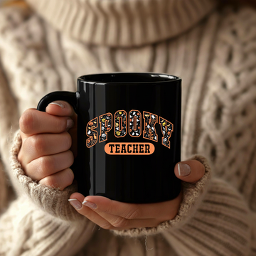 Halloween Spooky Teacher Coffee Mug, Teacher Ghost Boo Pumpkin Mug, Teacher Gift Mug