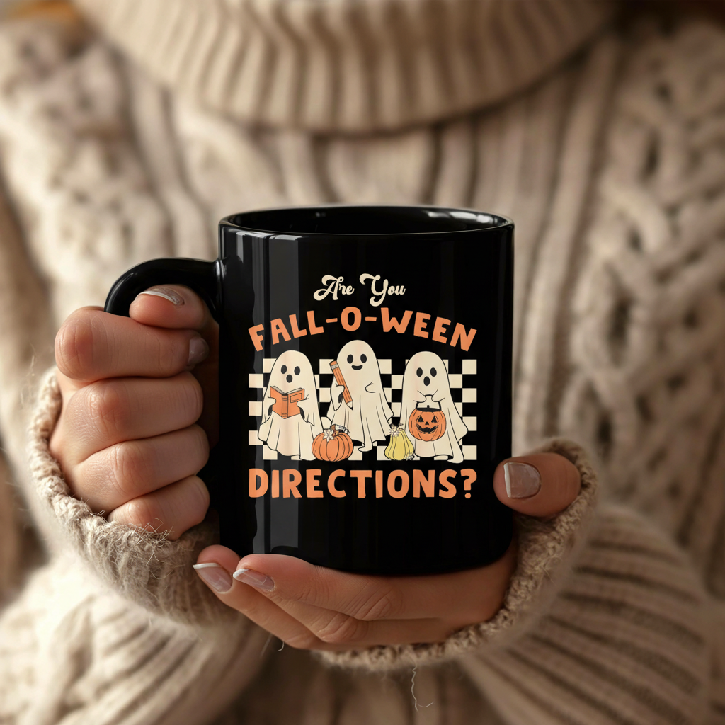 Are You Fall O Ween Directions Teacher Halloween Ghost Coffee Mug, Halloween Funny Teacher Mug