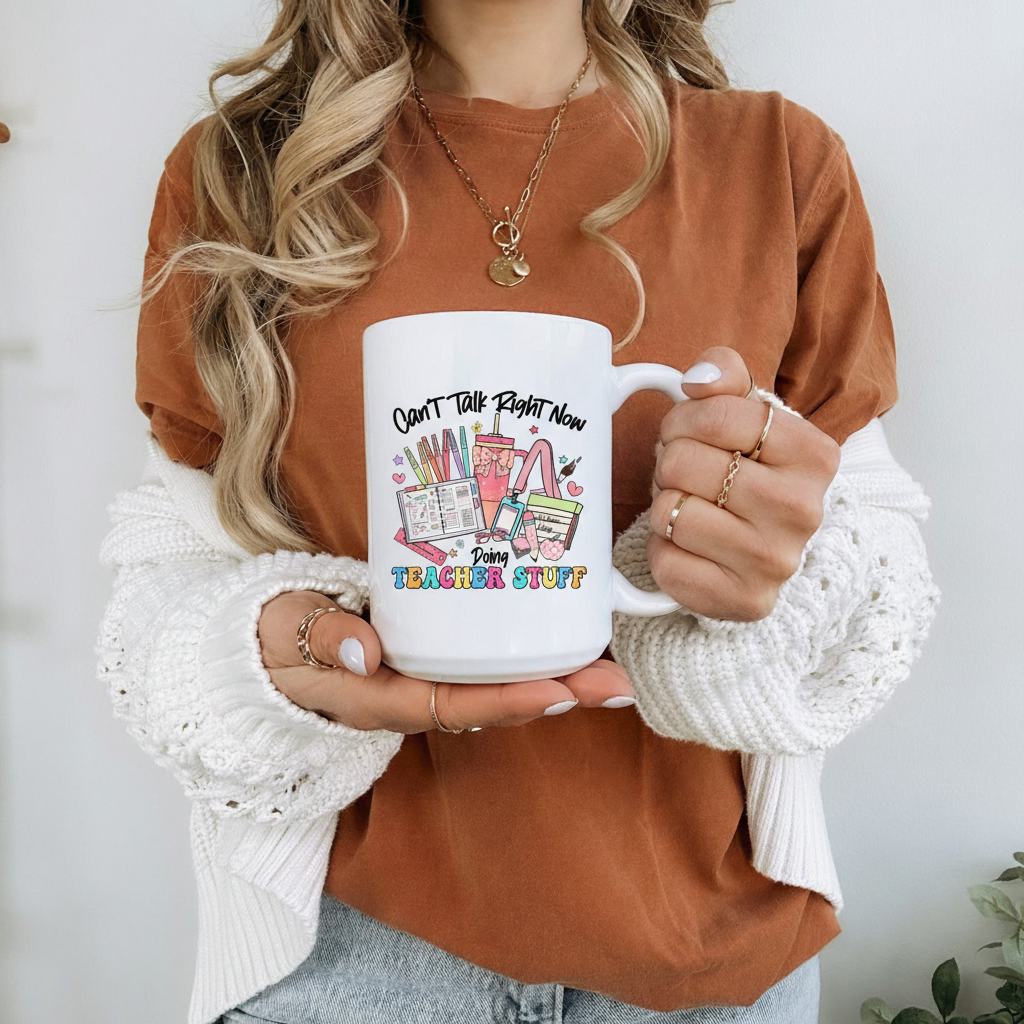 Can’t Talk Right Now Doing Teacher Stuff Mug, Funny Teacher Mug, Funny Teacher Gift