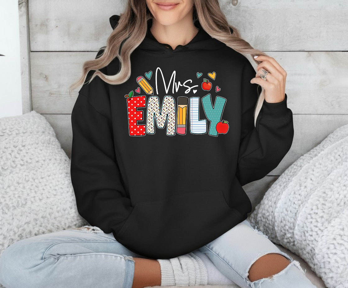 Personalized Teacher Gift, Custom Name Teacher T-Shirt, Sweatshirt, Hoodie - Teacher Appreciation Gifts, Christmas Gift for Teacher
