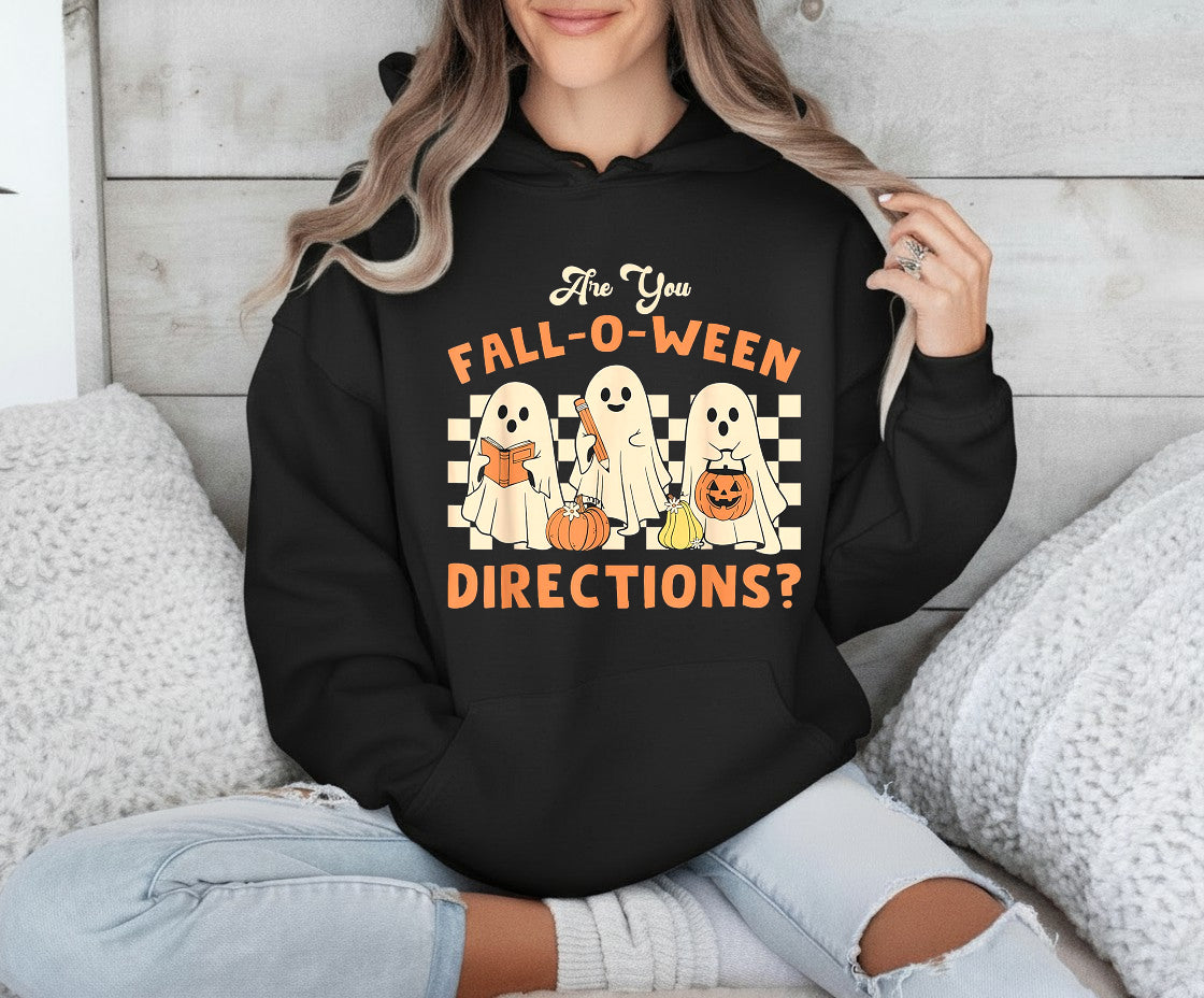 Are You Fall O Ween Directions Teacher Halloween Ghost T-Shirt Sweatshirt Hoodie, Halloween Funny Teacher Shirt