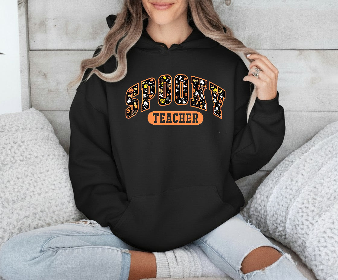 Halloween Spooky Teacher Shirt, Teacher Ghost Boo Pumpkin T-Shirt Sweatshirt Hoodie, Teacher Gift Shirt