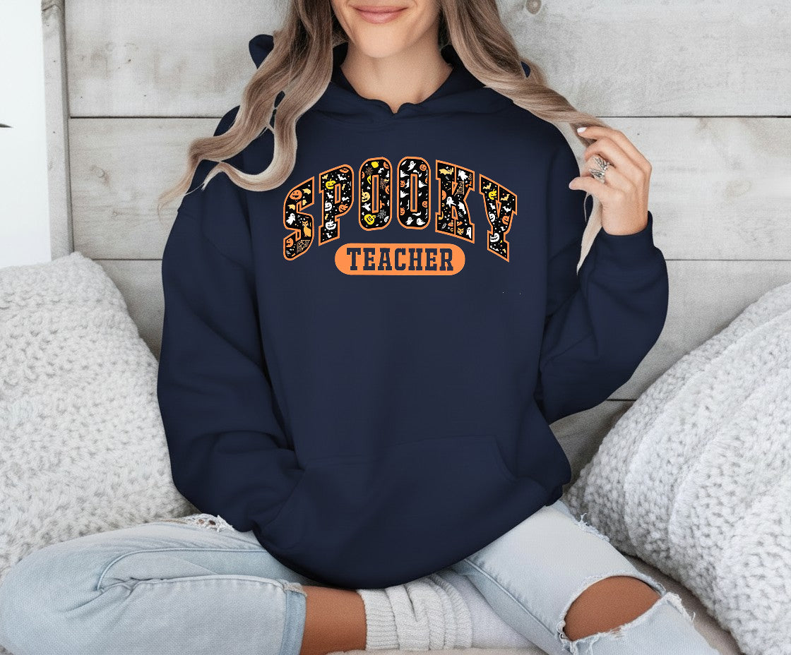 Halloween Spooky Teacher Shirt, Teacher Ghost Boo Pumpkin T-Shirt Sweatshirt Hoodie, Teacher Gift Shirt