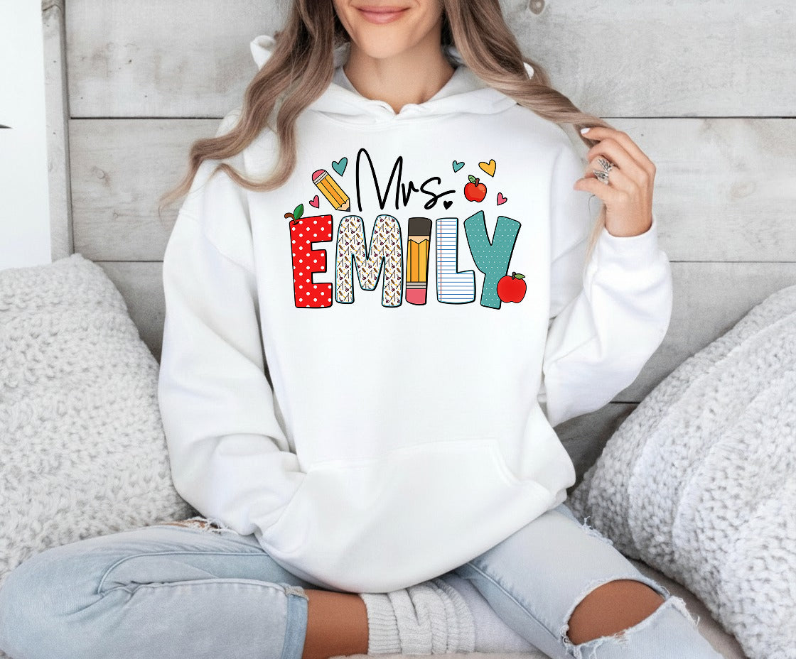 Personalized Teacher Gift, Custom Name Teacher T-Shirt, Sweatshirt, Hoodie - Teacher Appreciation Gifts, Christmas Gift for Teacher
