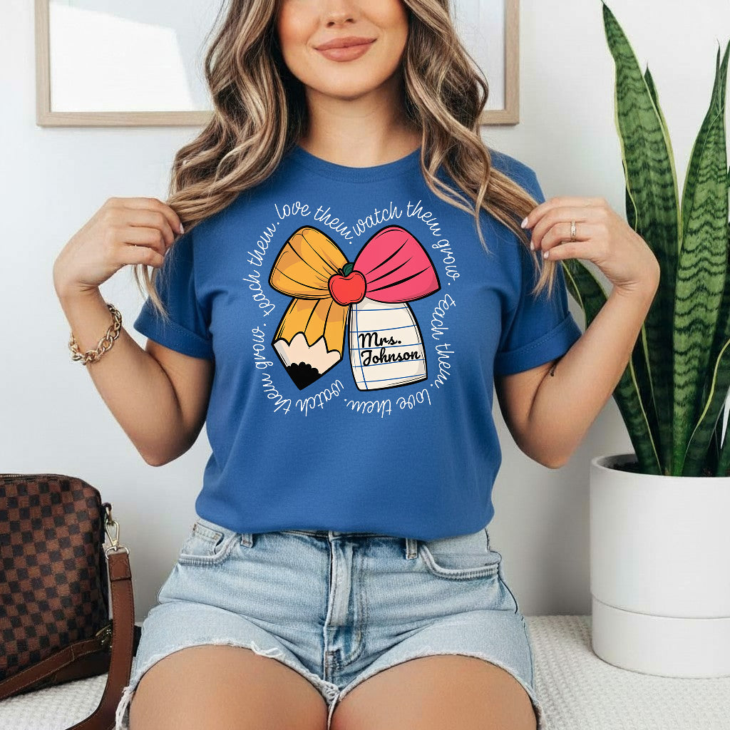 Custom Teacher Name Shirt, Personalized Teacher Appreciation Gift for Teacher Shirt Sweatshirt Hoodie, Back to School Tee, Christmas Teacher Shirt