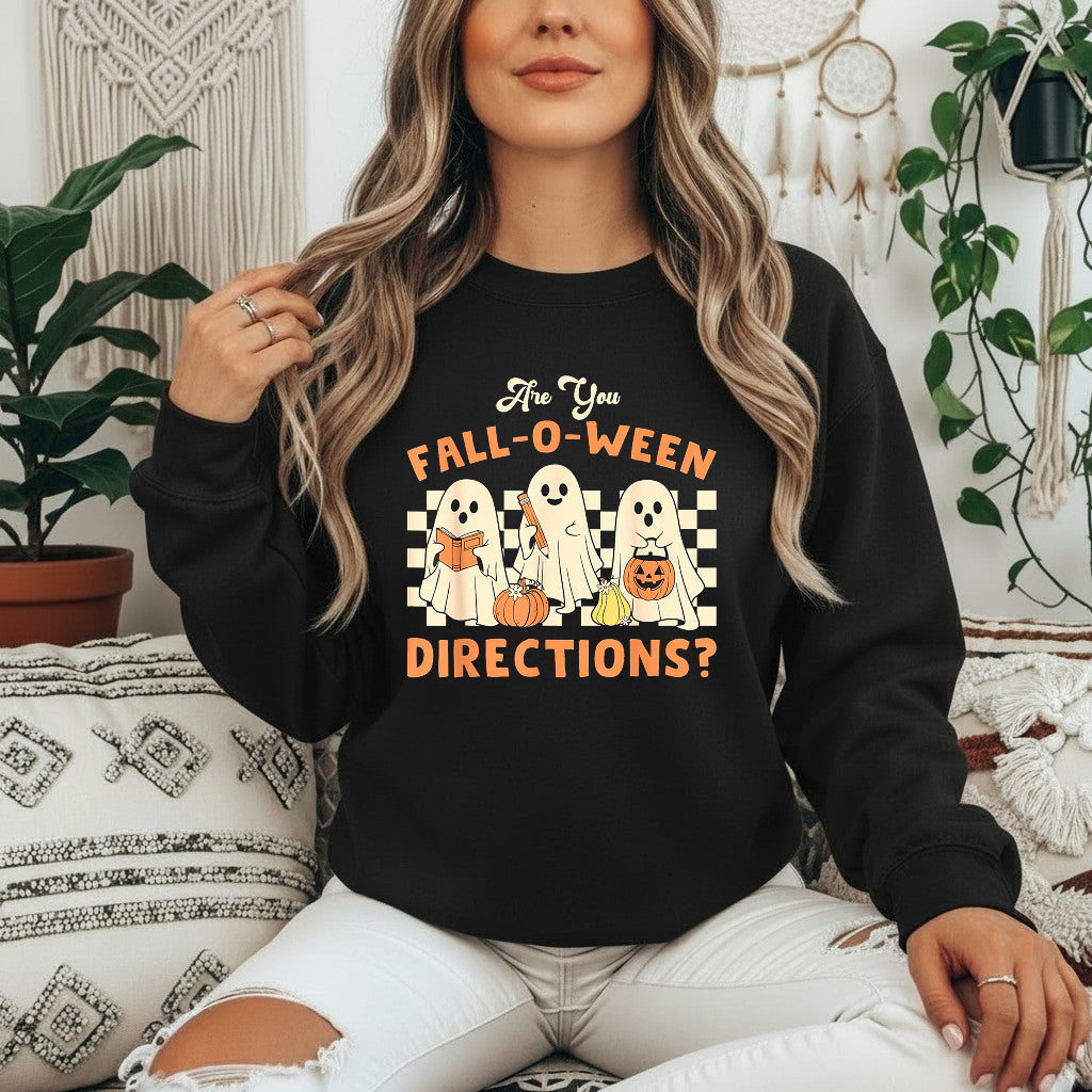 Are You Fall O Ween Directions Teacher Halloween Ghost T-Shirt Sweatshirt Hoodie, Halloween Funny Teacher Shirt