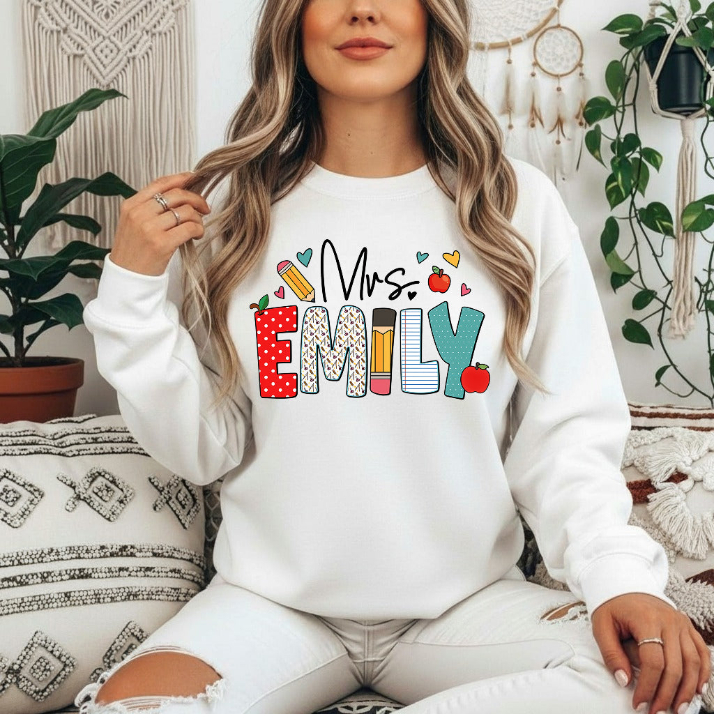 Personalized Teacher Gift, Custom Name Teacher T-Shirt, Sweatshirt, Hoodie - Teacher Appreciation Gifts, Christmas Gift for Teacher